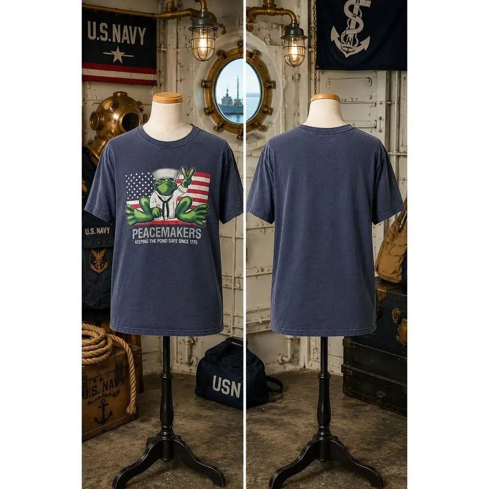Vintage U.S. Navy Peacemakers Frog Graphic Tee Made USA Size Medium